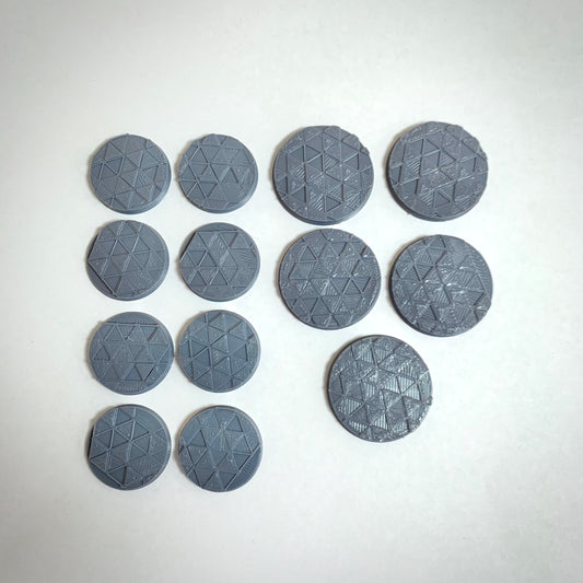 Set of 13 Bases Suitable for Escalation 28mm Miniatures